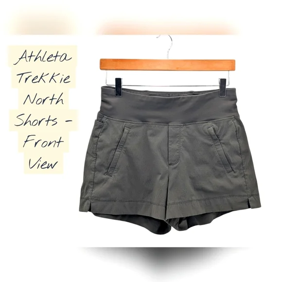 Athleta Trekkie North Short Sz 2 Olive Green Quick Dry Moisturizer Wicking SPF50 - Picture 13 of 17
